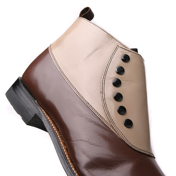 Stacy Adams Mens Madison Brown Multi Leather Spat Buttons Side Zipper Dress Boot